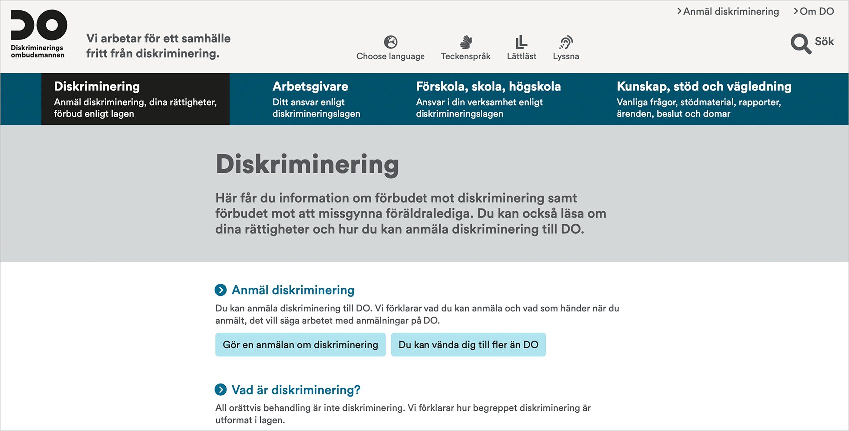 DO, UX, förenklad huvnavigering