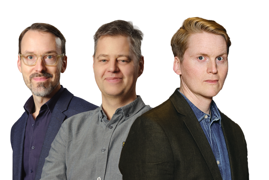 Medverkande i webbinariet: David Blomberg, Johan Westin, Adam Blomberg