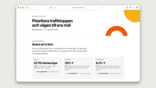 Exempel på AI-genererad rapport i Whitespace Analys: en snabb överblick listar beslut att ta först, med källhänvisningar som är kontrollerade mot rådata
